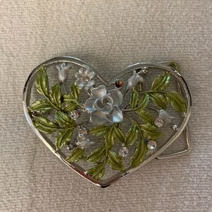 Green and Silver Floral Belt Accessory